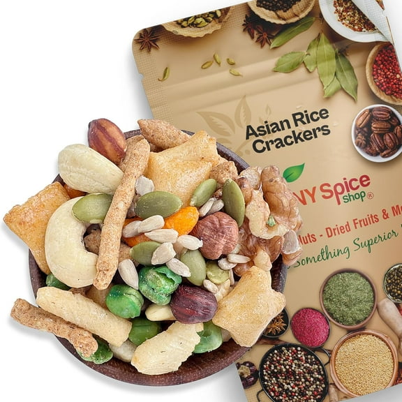 NY SPICE SHOP Asian Rice crackers - 1 Pound - Rice Snacks - Rice Sack - Oriental Snack Mix Nuts