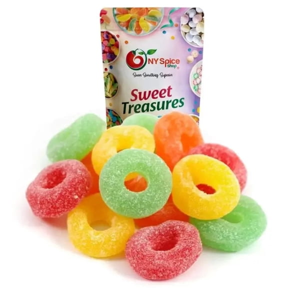 NY SPICE SHOP Assorted Fruit Jelly Rings Candy - 5 Pound - Fruit Jelly Rings - Assorted Jelly Candy Rings - Fruit Flavored Jelly Rings - Sugar Coated Jelly Rings - Mixed Fruit Jelly Rings