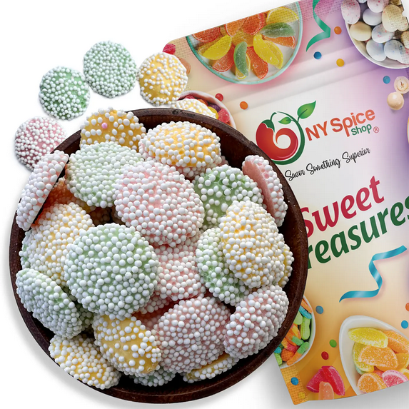 NY SPICE SHOP Pastel Mint Nonpareils - 08 Ounce - Nonpareils Peppermint Buttons - Nonpareils Candy Discs - Nonpareils Minty Confetti