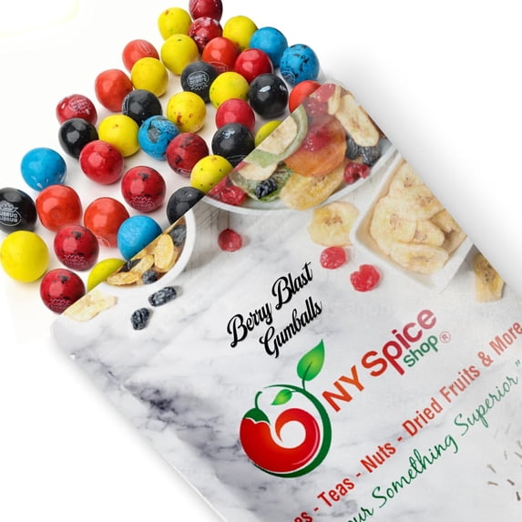 NY SPICE SHOP Berry Blast Gumballs - 08 Ounce - Berry Mix Gumballs - Fruit Berry Chew Balls - Mixed Berry Bubble Balls