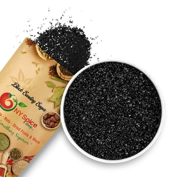 NY SPICE SHOP Black Sanding Sugar - 08 Ounce - Black Sprinkles - Sparkling Sugar - Sugar Sprinkles