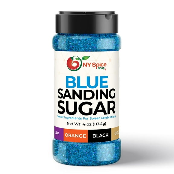 NY SPICE SHOP Blue Sanding Sugar - 04 Ounce - Colored Blue Sugar - Sanding Sugar Blue Cake Decorations - Colored Sugar Crystals - Colored Sanding Sugar