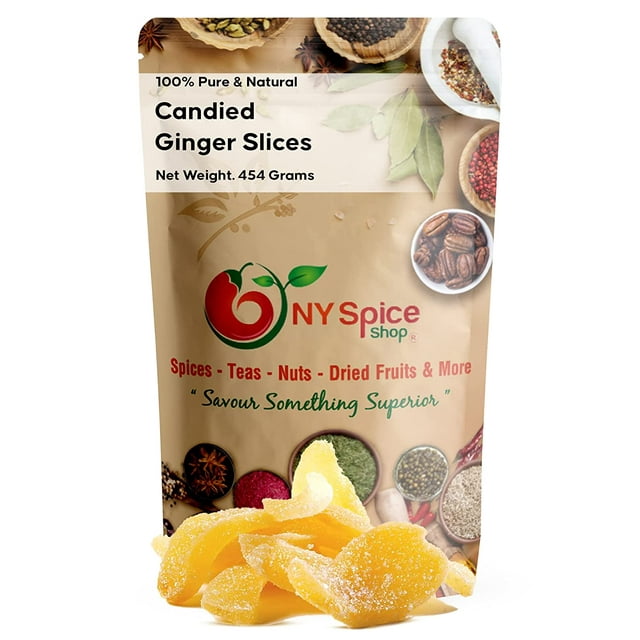 NY SPICE SHOP Candied Ginger Slices 1 Pound Candied Ginger Dried
