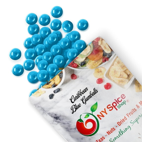 NY SPICE SHOP Caribbean Blue Gumballs - 08 Ounce - Blueberry Flavor