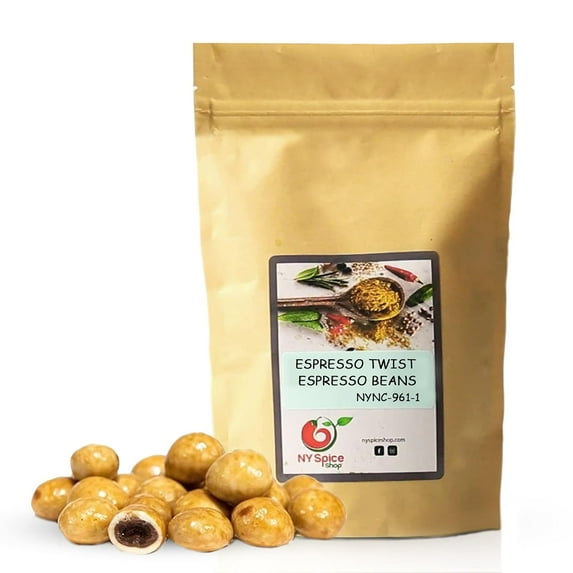 NY SPICE SHOP Chocolate Covered Espresso Beans - 08 Ounce - Twist Roasted Bean - Gourmet Coffee Candy Balls