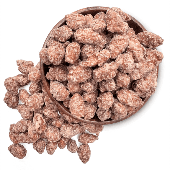 NY SPICE SHOP Cinnamon Coated Almonds - 08 Ounce - Roasted Cinnamon Almonds - Candied Almonds Glazed with Cinnamon - Bulk Candied Healthy Snacks Mix