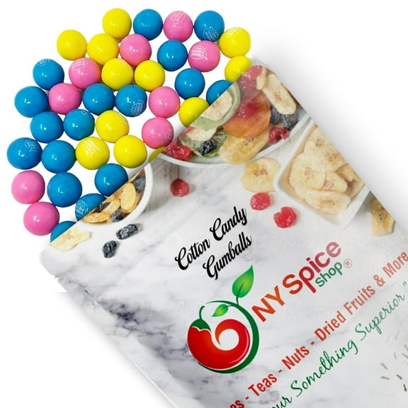 NY SPICE SHOP Cotton Candy Gumballs - 1 Pound - Carnival Bubblegum Balls - Fairground Chewy Spheres - Sweet Cloud Gumballs