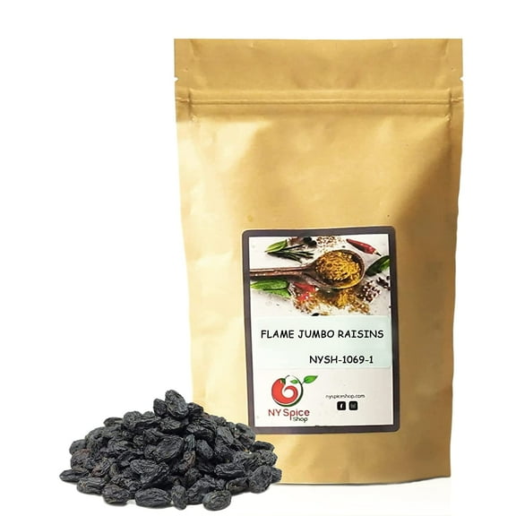 NY SPICE SHOP Dried Black Raisins Jumbo - 08 Ounce - Healthy Snacks Kids - Lunch Snacks Healthy