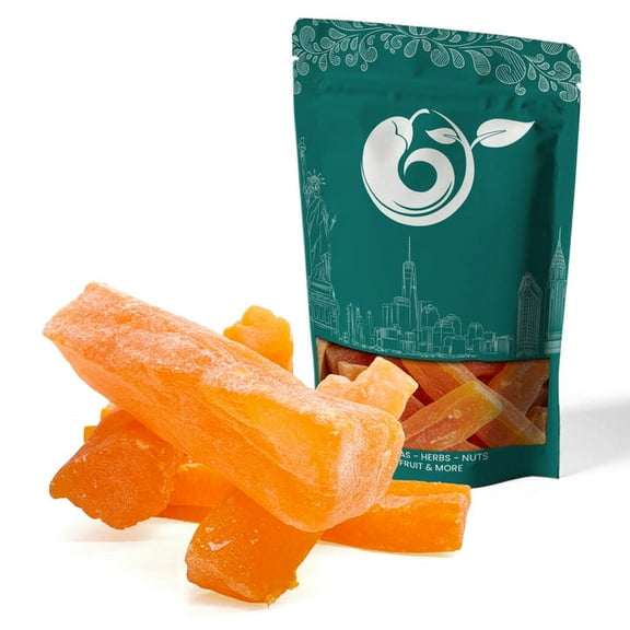 NY SPICE SHOP Dried Papaya Spears - 1 Pound - Sweet Papaya Strips - Tropical Papaya Spears - Dried Papaya Fruit - Dehydrated Papaya Slices - Tropical Candied Papaya