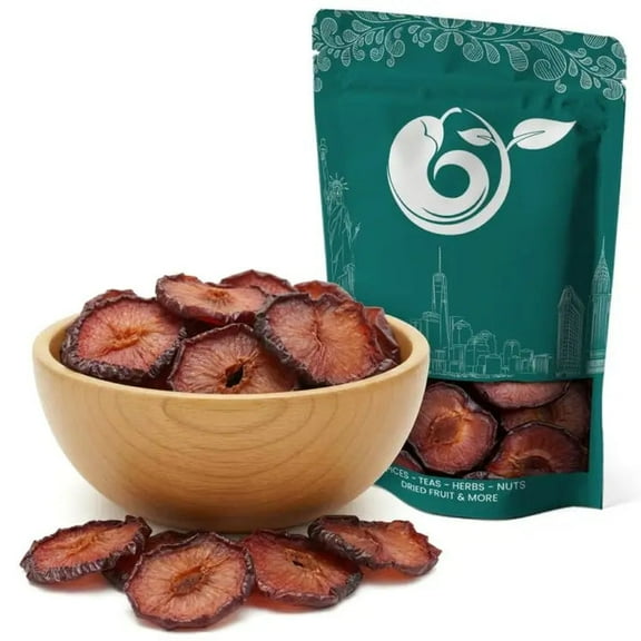 NY SPICE SHOP Dried Red Plums - 08 Ounce - Sweet California Sun Dried Plums - Sweetened Red Plums - Dried Plum Halves - Soft Red Plum Pieces