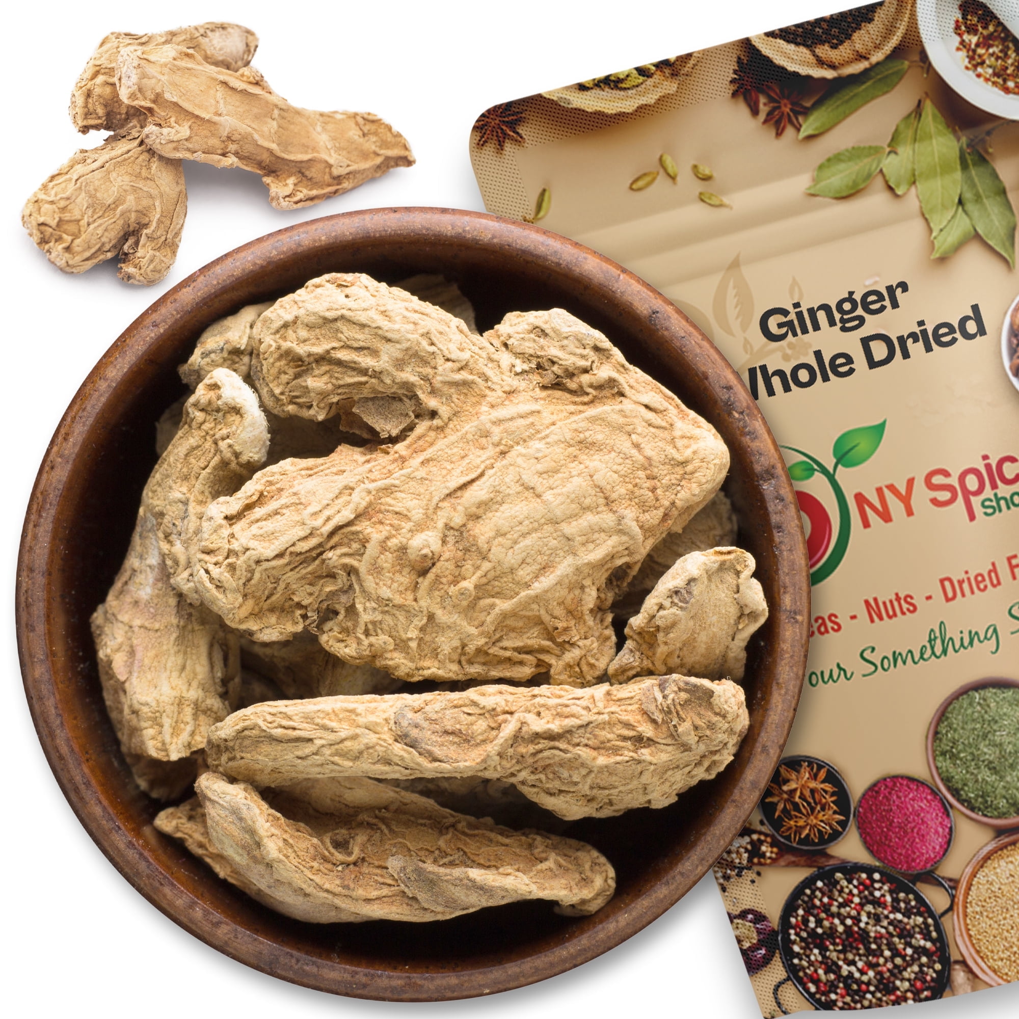 NY SPICE SHOP Dried Whole Ginger - 3 Pound - Whole Dried Ginger - Whole Ginger Root Herb - Dried Ginger