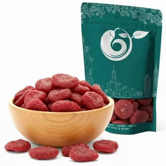 NY SPICE SHOP Whole Dried Strawberries - 1 Pound - Dried Whole Strawberries - Chewy Strawberry Treats - Dried Strawberry Snacks - Vibrant Whole Berry Treats for Toppings, Mixes & Everyday Use