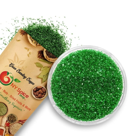 NY SPICE SHOP Green Sanding Sugar - 08 Ounce - Green Sprinkles - Sparkling Sugar - Sugar Sprinkles