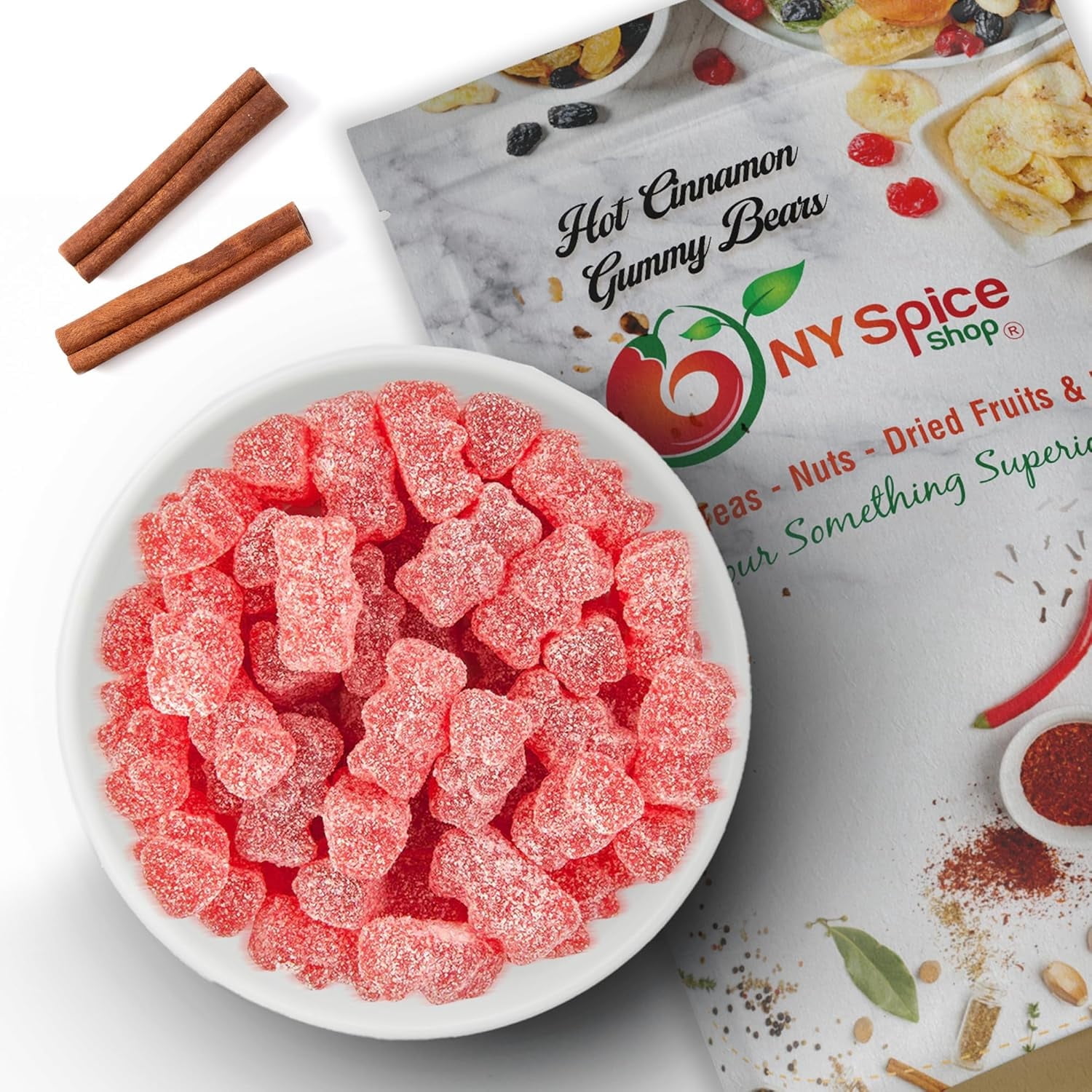 NY SPICE SHOP Hot Cinnamon Gummy Bears - 3 Pound - Hot Gummy Bears - Cinnamon Candy Bears - Spicy Gummy Bears - Cinnamon Jelly Bears