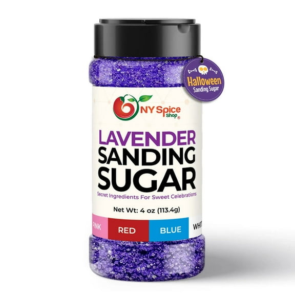 NY SPICE SHOP Halloween Lavender Sanding Sugar - 04 Ounce - Sanding Lavender Sugar - Colored Sugar Crystals - Colored Sugars for Cookie Decorating - Colored Sanding Sugar