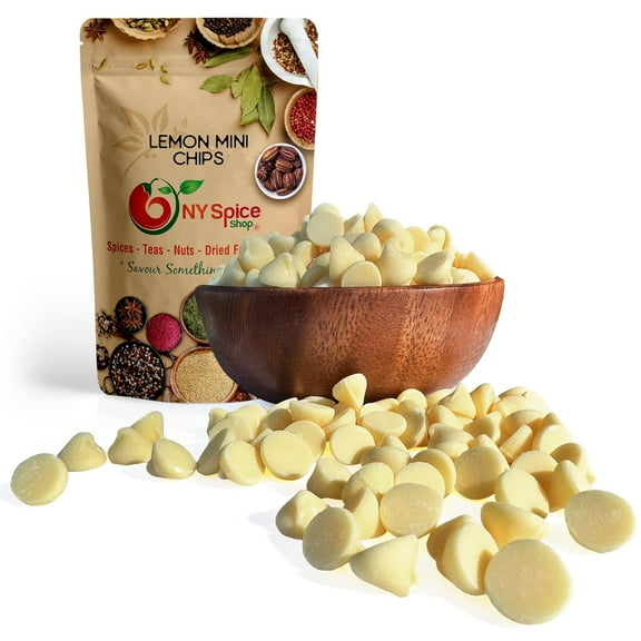 NY SPICE SHOP Lemon Mini Chips - 08 ounce - Lemon Chips - Mini Chips - Baking Chips