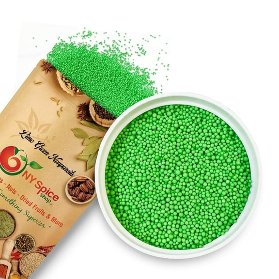 NY SPICE SHOP Lime Green Nonpareils Sprinkles - 1 Pound - Cake Decorating Sprinkles - Cake Sprinkles and Toppings - Sprinkles for Cake Decorating