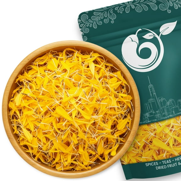 NY SPICE SHOP Marigold Petals - 04 Ounce - Calendula officinalis - Pot Marigold Petals - Common Marigold Petals - Garden Marigold