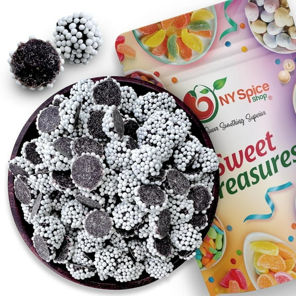 NY SPICE SHOP Mini Dark Chocolate Nonpareils with White Seeds - 3 Pound - Mini Dark Chocolates Snow Caps