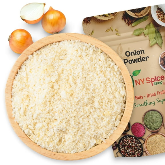 NY SPICE SHOP Onion Powder - 08 Ounce - Ground Onion - Dried Onion Powder - Onion Seasoning - Fine Ground Seasoning for Cooking, Marinades, Sauces, Soups & Everyday Kitchen Use