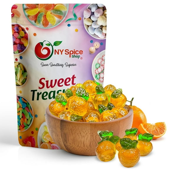 NY SPICE SHOP Orange Fruit Filled Jelly Candy - 08 Ounce - Orange Jelly Burst Candy - Orange Gummy Candy - Orange Filled Candy - Orange Juice Gummy Candy