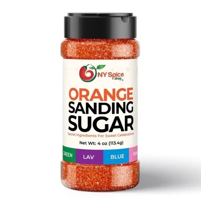 NY SPICE SHOP Orange Sanding Sugar - 04 Ounce - Colored Sugar Crystals - Colored Sugars For Cookie Decorating - Colored Sanding Sugar