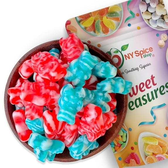 NY SPICE SHOP Peace Gummy Bears - 3 Pound - Patriotic Candy - American Patriotic Peace Delightful Chewy Red, Blue and White Fruit Flavored Holiday Candies