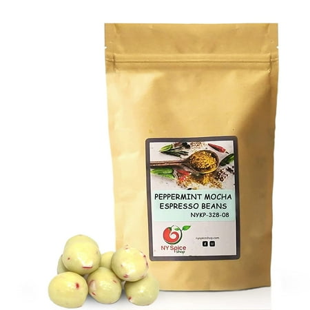 NY SPICE SHOP Peppermint Mocha Espresso Beans - 1 Pound - Chocolate Covered Espresso Beans – Peppermint Roasted Bean