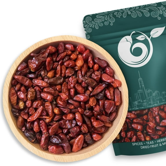 NY SPICE SHOP Whole Dried Pequin Chili Pepper - 08 Ounce - Chile Pequin - Whole Pequin Chiles - Mexican Bird Peppers - Dried Peppers for Cooking, Blending, and Seasoning