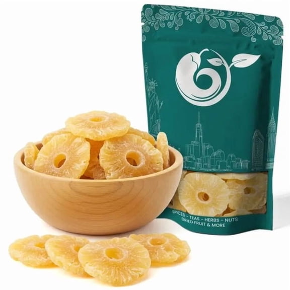 NY SPICE SHOP Low Sugar Pineapple Rings - 3 Pound - Without S02 - Dried Pineapple Rings - Dehydrated Pineapple Slices - Pineapple Slices Dried
