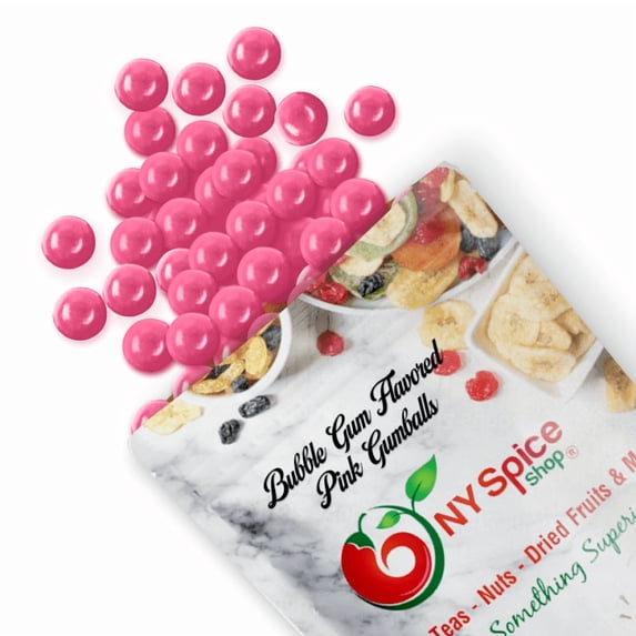 NY SPICE SHOP Pink Gumballs - 5 Pound - Approx. 50 Pieces Per Pound - Bubble Gum Flavor - Pink Candy Balls - Bubblegum Pearls - Sweet Pink Spheres - Pink Chew Balls