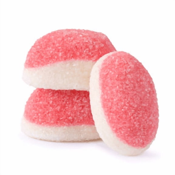 NY SPICE SHOP Pink Raspberry Puffy Puffs - 5 Pound - Pink Raspberry Candy Puffs - Pink Cotton Candy Puffs - Dome Shaped Candy - Pink & White Fruity Puffy Puffs Sweets
