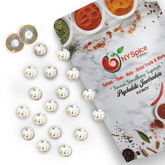 NY Spice Shop Halloween 0.5” Psychedelic Jawbreakers - 1 Pound - Halloween Candy - Halloween Candy Bulk