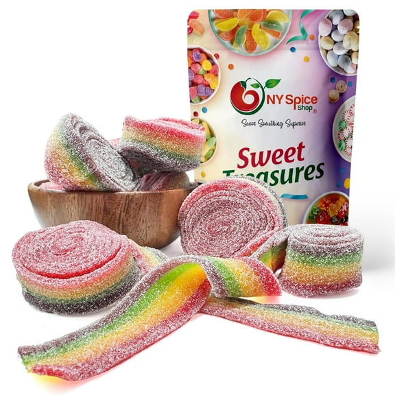 NY SPICE SHOP Rainbow Sour Strips - 3 Pound - Sour Strips Candy - Sour Candy Strips - Sour Belts Candy - Candy Strips - Candy Belts - Rainbow Candy