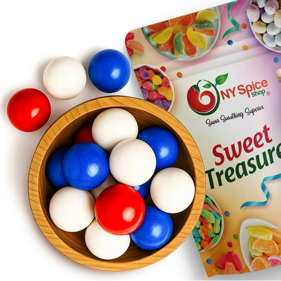 NY SPICE SHOP Red, Blue & White Gumballs - 5 Pound - Red, White, and Blue Candy - 4th of July Candy - Patriotic Candy - Memorial Day Candy