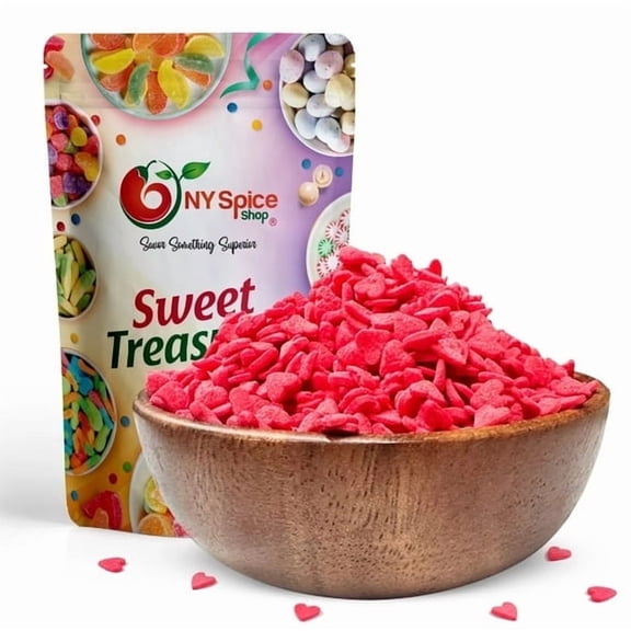 NY SPICE SHOP Red Heart Sprinkles - 06 Ounce - Red Heart Shape Sprinkles - Cupcake Topper Sprinkle