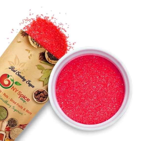 NY SPICE SHOP Red Sanding Sugar - 08 Ounce - Red Sugar Crystals - Red Sanding Sugar for Baking - Colored Sugar Crystals - Colored Sugars for Cookie Decorating - Colored Sanding Sugar