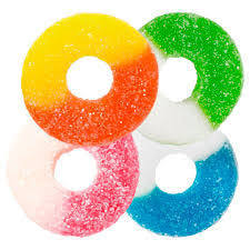 NY SPICE SHOP Ring Toss Gummy Rings - 1 Pound - Fruit Gummy Rings - Donut Gummies - Candy Rings - Color Ring Gummies