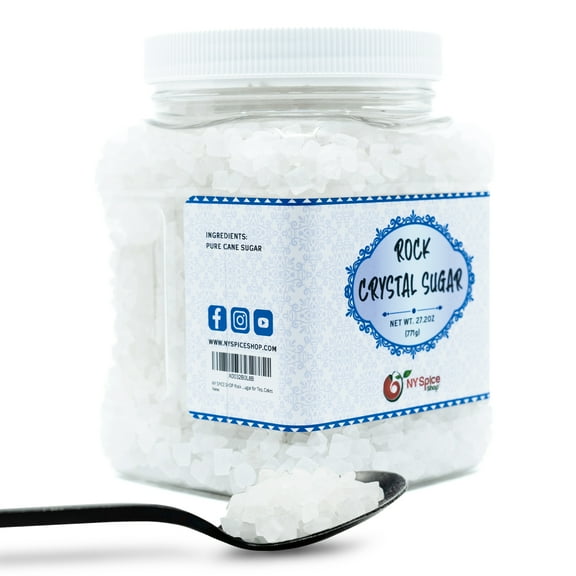 NY SPICE SHOP Rock Sugar - 1.7 Pound Jar - Rock Crystal Sugar - Rock Candy Crystals - Sugar Rock
