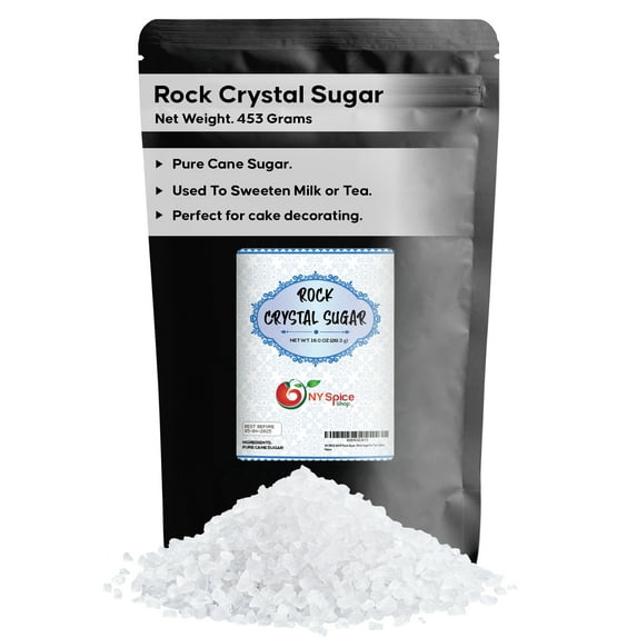 NY SPICE SHOP Rock Sugar - 3 Pound Bag - Rock Crystal Sugar - Rock Candy Crystals - Sugar Rock