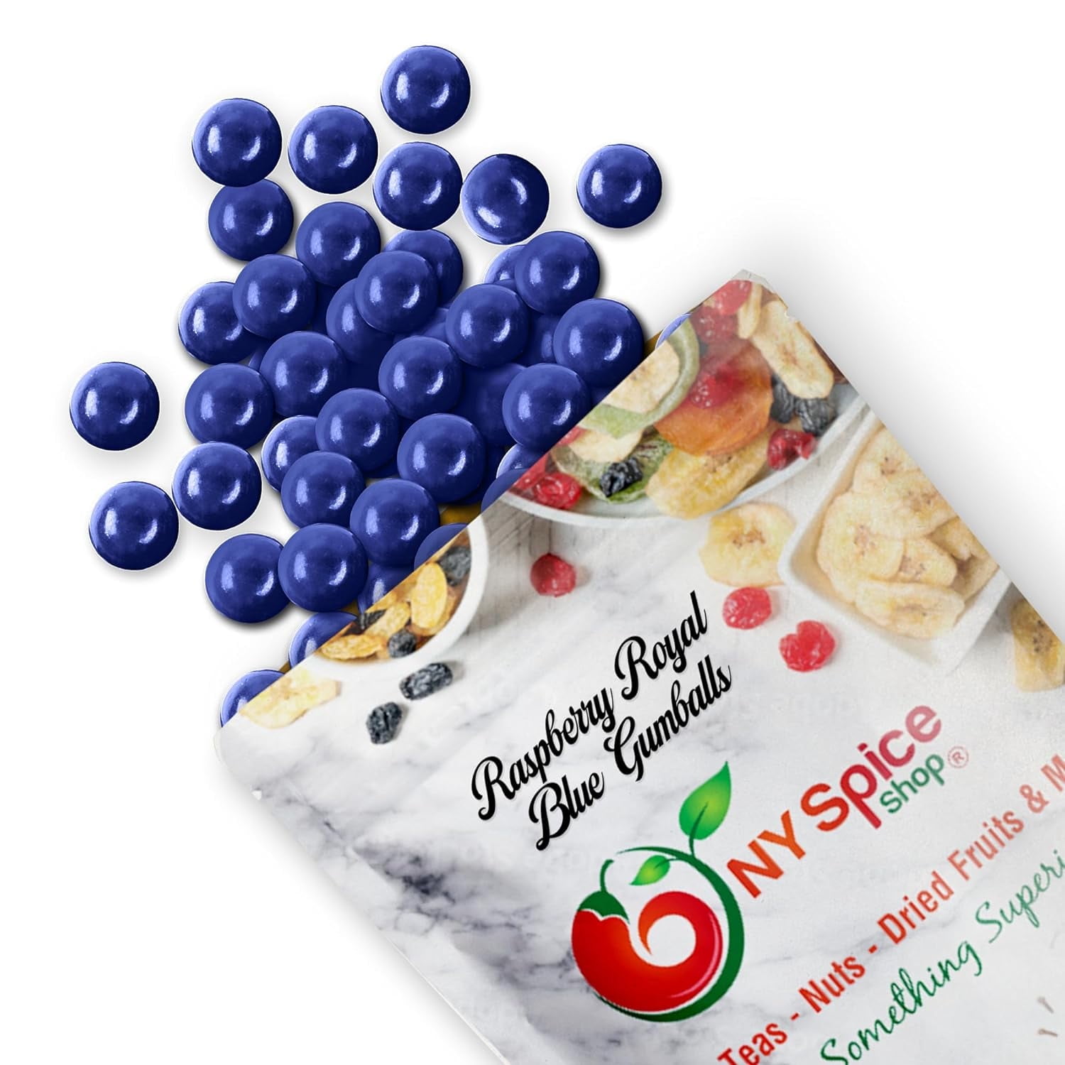 NY SPICE SHOP Royal Blue Gumballs - 1 Pound - Raspberry Flavor - Navy ...