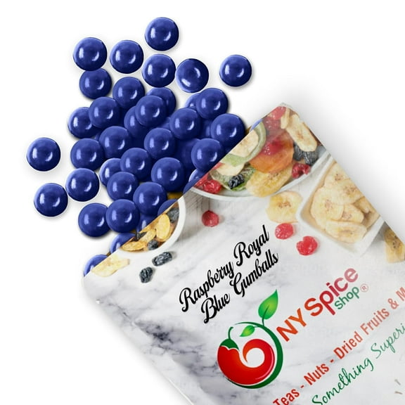 NY SPICE SHOP Royal Blue Gumballs - 3 Pound - Raspberry Flavor - Navy Blue Gumballs - Ocean Blue Candy Spheres - Blue Raspberry Bubble Balls - Deep Sea Sweet Chews