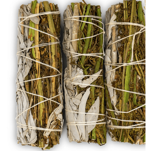 NY SPICE SHOP Ruda Rue and White Sage - 5 Pack - Ruta Graveolens with Salvia Apiana - Rue Herb with White Sage - Rue & Sacred Sage Bundle