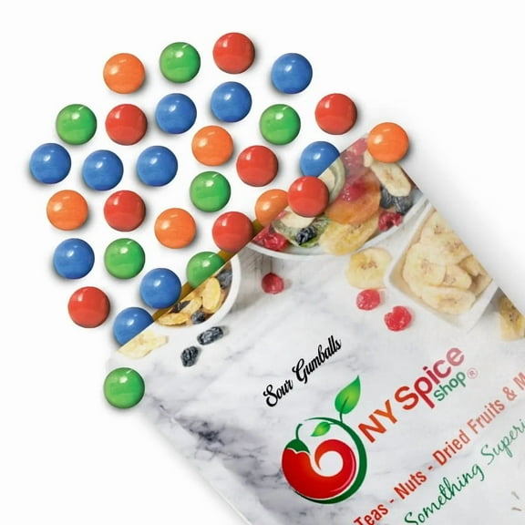 NY SPICE SHOP Sour Gumballs - 08 Ounce - Extreme Sour Gumballs - Tangy Blast Gum Balls - Pucker Punch Candy Spheres