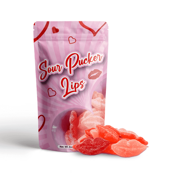 NY SPICE SHOP Sour Pucker Lips - 1 Pound - Valentines Day Candy - Valentine Candy Bulk - Valentines Day Gifts Candy