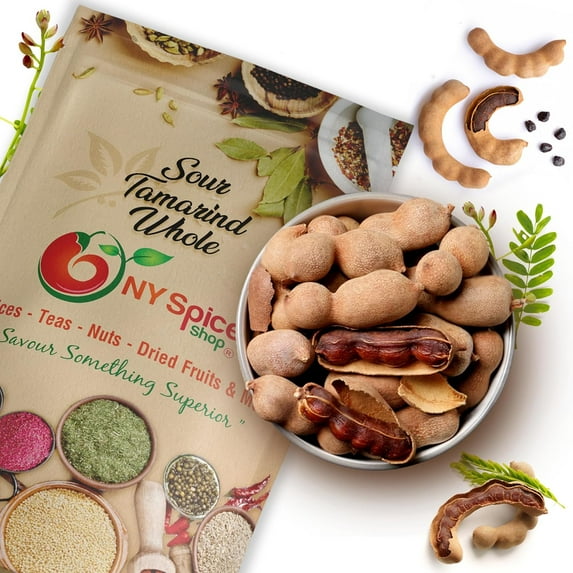 NY SPICE SHOP Sour Tamarind Whole - 1 Pound - Tamarind Pods - Thai Sour Tamarind - Tamarind Candy