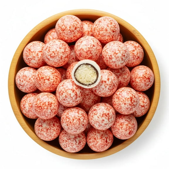 NY SPICE SHOP Strawberry & Creme Malted Milk Malt Balls - 08 Ounce - Pink & White Malted Milk Balls - Chocolate Malted Milk Ball - Dark Chocolate Malt Balls Holiday Snacks