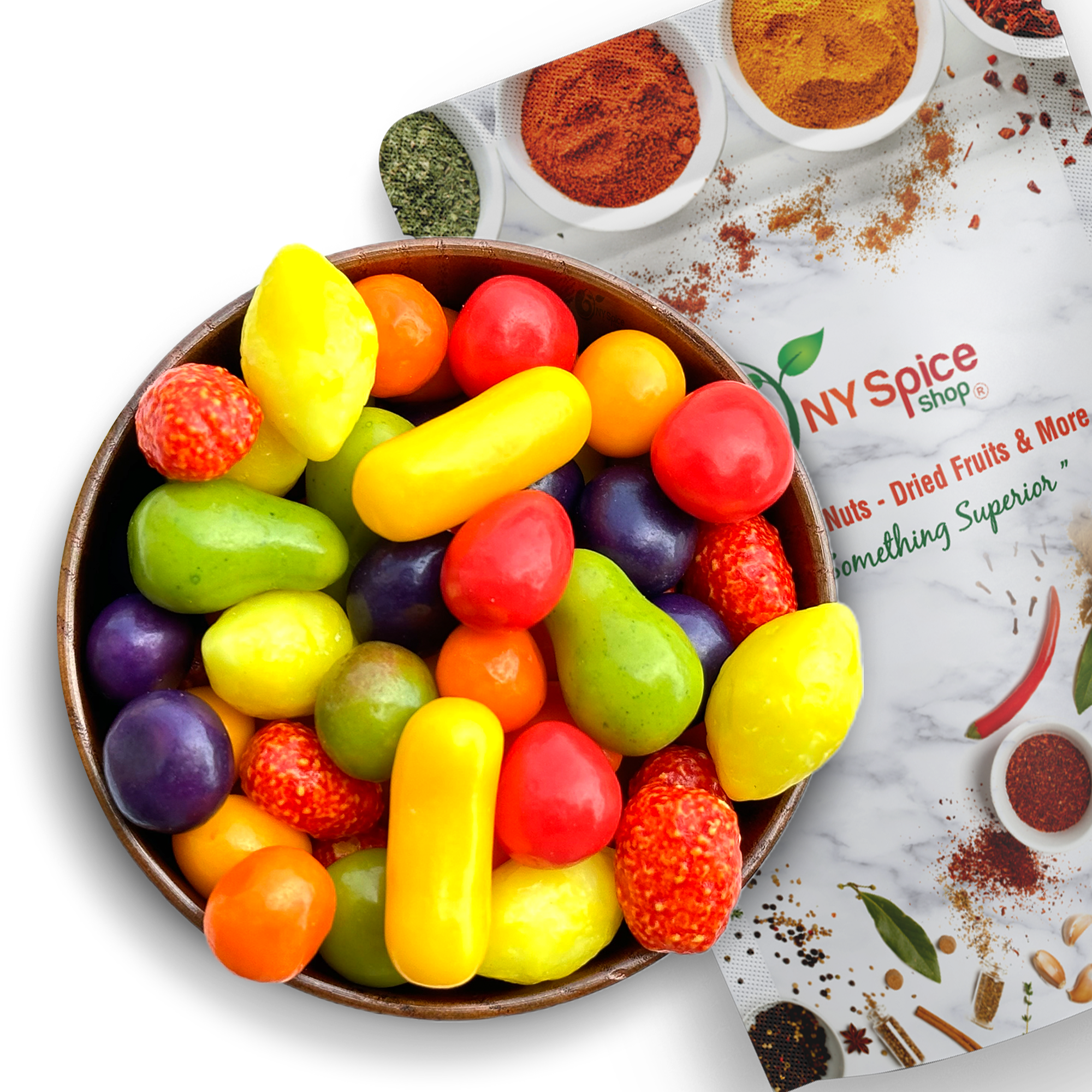 NY SPICE SHOP Swiss Petite Fruits - 1 Pound - Swiss Petite Fruit Candy - Sweet Fruit Snacks - Fruit Gummies - Gummy Candy - Gummy Snacks