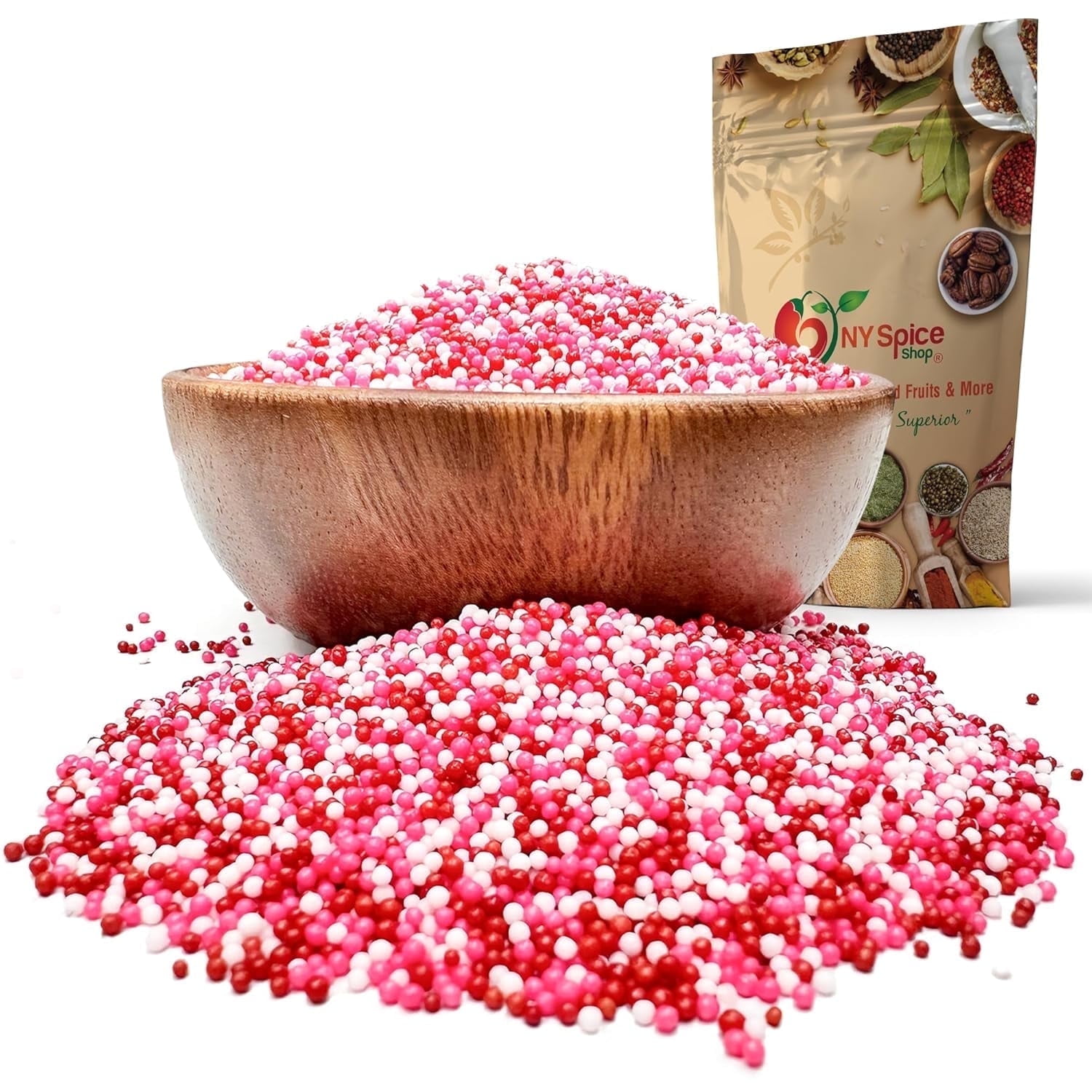 NY SPICE SHOP Valentine's Day Nonpareils Mix - 08 Ounce - Valentines Sprinkles - Valentine Decorations - Valentines Day Dcor - Valentine's Day Gifts