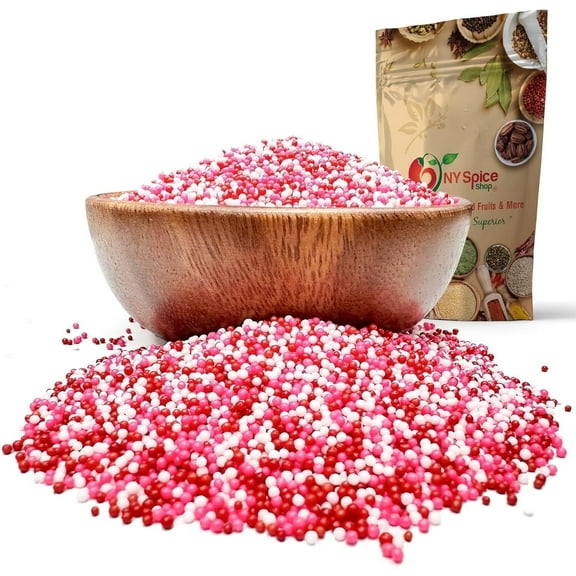 NY SPICE SHOP Valentine's Day Nonpareils Mix - 08 Ounce - Valentines Sprinkles - Valentine Decorations - Valentines Day Dcor - Valentine's Day Gifts